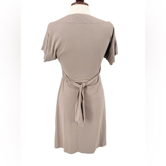 BCBGMaxAzria Tan V-Neck Cross Front Wrap Dress XS - Picture 3 of 8